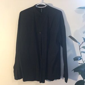 Black Dress Shirt  Mandarin Collar Size M